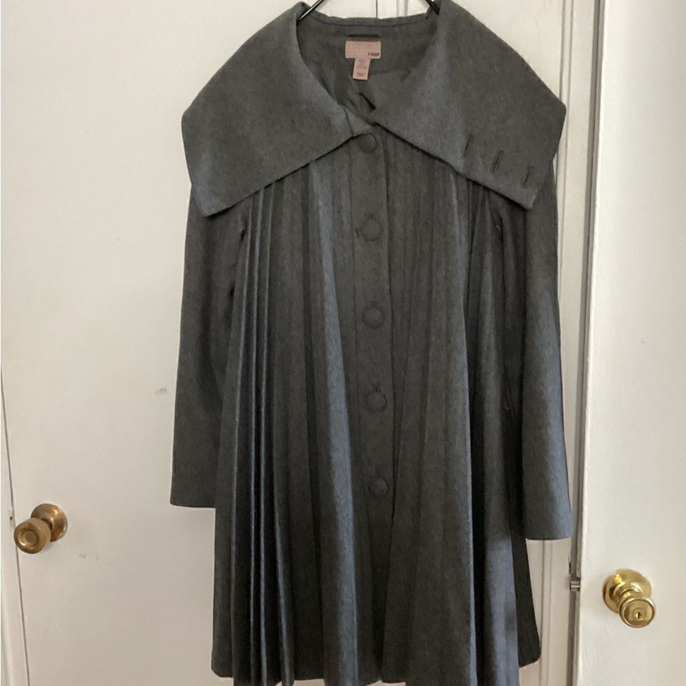 H&M Gray Pleated Coat